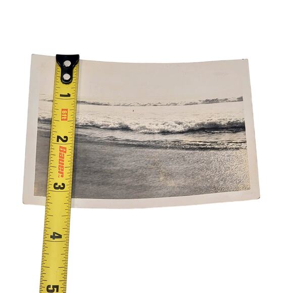 Vtg B&W Original 1940s Photo Redondo Beach Waves California Snapshot Landscape - Picture 3 of 4